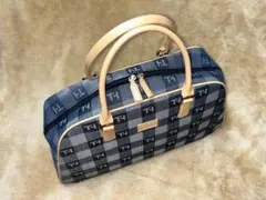 TOMMY HILFIGER ネイビー チェック柄 ２-Way ハンドバッグ