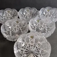 【新品未使用】HOYA クリスタルガラス　カットガラス　サラダボウル　6個のサムネイル