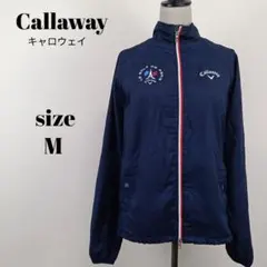 【a2268】Callaway ゴルフ 2way 薄手 ジャケットM ネイビー