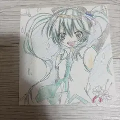 手書き　イラスト　女の子　初音ミク　カード　美少女　ファンアート