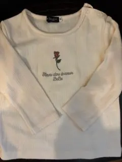 Bebe アイボリー 長袖Tシャツ バラ刺繍