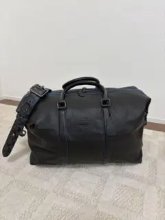 超美品 COACH コーチ ボストンバッグ レザー シグネチャー ブラック