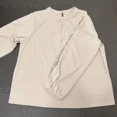 【LL】袖レース ブラウス （くすみピンク） オフィスカジュアル