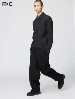 スウェットワイドパンツ　UNIQLO : C ブラック　Sサイズ