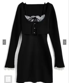 GRL レースカーディガン×キャミミニワンピ Lサイズ ru1613