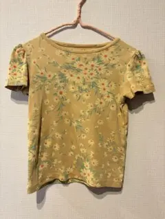 misha&puff デイジー柄パフスリーブTシャツ　3-4y