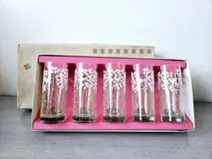 東洋ガラス 花柄ガラスコップ セット 昭和レトロ 花柄グラス グラス コスモス柄