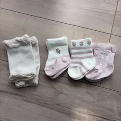 新品ベビー靴下セット 7-9センチ　花柄 ストライプ