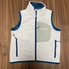 mont-bell フリースベスト 90cm グレー/青