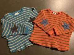 BREEZE ストライプ柄 星刺繍 長袖カットソー 2点セット