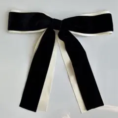 バイカラー リボン バレッタ ヘアクリップ ビッグリボン