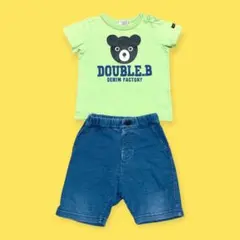 ミキハウス 90 上下セット 夏物 まとめ売り Tシャツ パンツ クマ柄