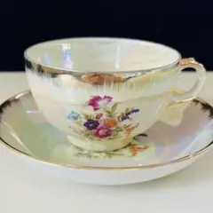 ヘキスト　ラスター彩　薔薇　ローズ　ティーカップ