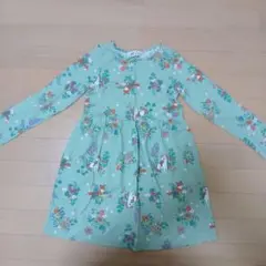Ｈ＆Ｍ ミントグリーン 花柄 動物柄 ワンピース 122/128