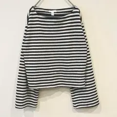 【H&M】ボーダーニット ショート丈 ドロップショルダー ワイド袖 ⅩS