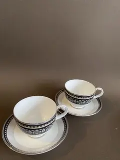 新品未使用】ノリタケ エイダンゴールド カップ&ソーサー(黒）2客 