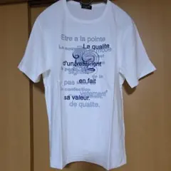 COMME CA ISM 英字プリントTシャツ ホワイト M