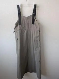 Samansa Mos2 blue ジャンパースカート カーキ