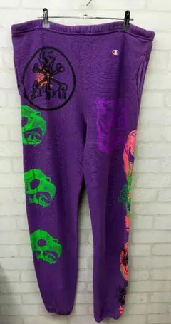 90s 希少 Champion リバースウィーブ スウェットパンツ パープルのサムネイル