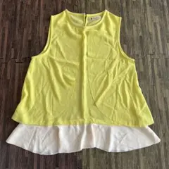 レディース　トップス　ノースリーブ　イエロー