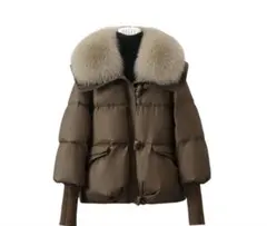 レディースアウターゆったりファー付きシンプル秋冬コート