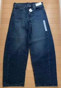 【新品タグ付き】GU バレルレッグジーンズ+EC(丈長め)31インチ　ブルー