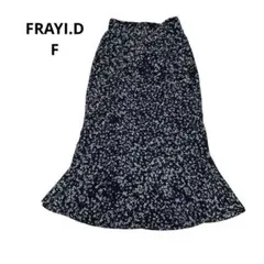 フレイアイディー　マーメイドスカート　花柄　おしゃれ　ネイビー　フリーサイズ