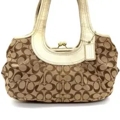 コーチ COACH エルゴ キスロック キャンバス レザー ブラウン 12232