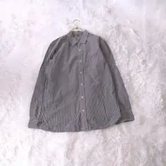 無印良品ギンガムチェックコットンシャツ Lモノトーン良品計画シンプルコットン