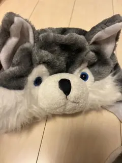 ハロウィン　仮装　ハスキー犬のフリース帽子