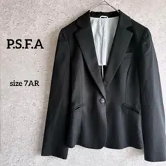 P.S.F.A テーラードジャケット 小さいサイズ 黒 ストライプ ビジネス