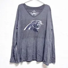 ファナティクス カットソー Vネック 長袖 ロゴ 2XL 灰色 コットン 古着のサムネイル