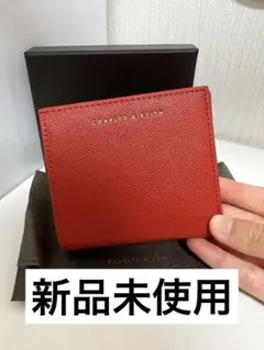 CHARLES & KEITH レッド 二つ折り財布 カードケース