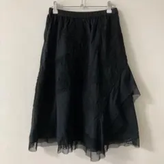 【新品タグ付】EIKO KONDO エイココンドウ　デザインスカート　フレア　黒 新品タグ付】EIKO KONDO エイココンドウ デザインスカート フレア 黒