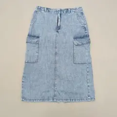 【XL】GU デニムカーゴロングスカートのサムネイル