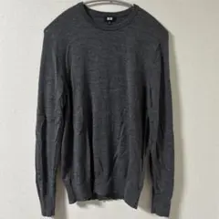 ユニクロ　メリノクルーネックセーター　グレー　オンライン限定サイズ　現行品