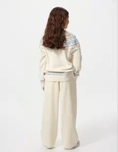 UNIQLO　ボアスウェットワイドパンツ　ホワイト　150