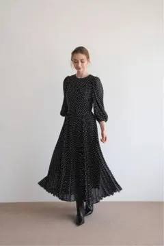 新品 acka dot pleats one-piece ロングワンピース 2 - メルカリ