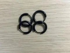 ブラック　フープピアス　1.5cm