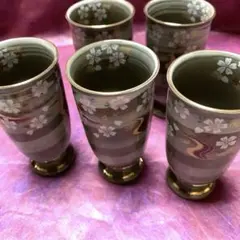 有田焼　華楽窯　青紫装飾の陶磁器皿6枚セット 有田焼 華楽窯 青紫装飾の陶磁器皿6枚セット