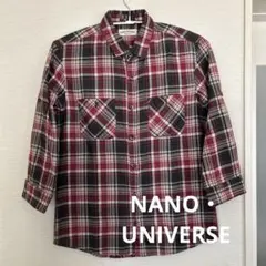 ⭐️値下げ⭐️nano universe ナノユニバース　七分袖メンズチェックシャツ
