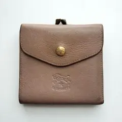 処分！イルビゾンテ　がま口　二つ折り財布　グレージュ　グレイ　中古