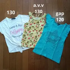 キッズ女の子120タンクトップＴシャツ 3枚セットのサムネイル