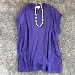 ブラミンク BLAMINK ノースリーブTシャツ ロゴ刺繍 パープル 紫のサムネイル