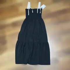 しまむら mir..×Coco リボンシャーリングジャンスカ　ブラック