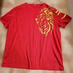シーイン ライオンプリント レッド Tシャツ XXL ワンポイント