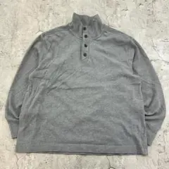 00s　ギャップ　スウェット　ハーフボタン　ハイネック　XL　グレー　古着