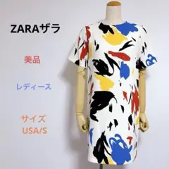 美品 ZARAザラ レディース 半袖 膝丈 ワンピース サイズ USA/Sのサムネイル