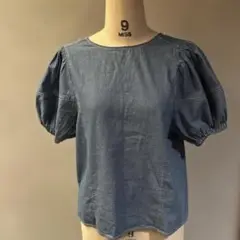 デニム パフスリーブ トップス M
