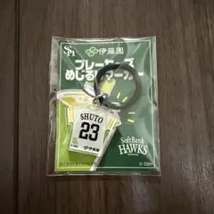 ソフトバンクホークス 周東佑京 プレーヤーズ めじるしマーカーチャーム 伊藤園
